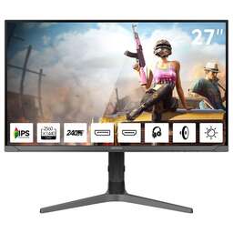 AIWA Монитор 27" MD2715 Black (IPS, 2560x1440, HDMI+HDMI+DP+DP, 1 ms, 178°/178°, 350 cd/m, 1000:1, 240Hz, Spk, Pivot)