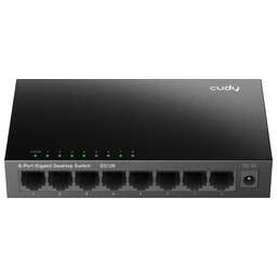 CUDY Коммутатор неуправляемый GS108,8 портов RJ45 10/100/1000 Мбит/с, металлический корпус