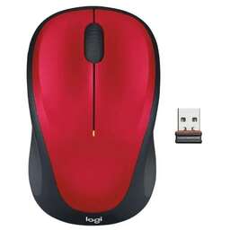 LOGITECH Мышь беспроводная M235, радио, оптическая, USB, 1000dpi, красный и черный [910-007130]