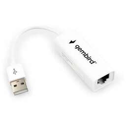 GEMBIRD (19641) NIC-U4, USB 2.0 - Fast Ethernet adapter, пластик, белый, AX88772C
