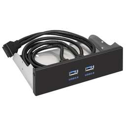 EXEGATE Планка USB U5H-615, 5,25", 2*USB3.0, черная, металл, подсоед. к MB OEM (127616)