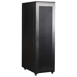 LANMASTER Шкаф коммутационный (TWT-CBB-42U-6X10-P1) напольный 42U 600x1000мм пер.дв.перфор. задн.дв.перфор.2-хст. 2 бок.пан. направл.под закл.гайки 800кг черный IP20 сталь