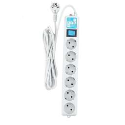 POWERCUBE Сетевой фильтр SPL(5+1)-16B-P-3М-WHITE, 3м, белый