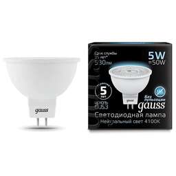 GAUSS Упаковка ламп LED GU5.3, рефлектор, 5Вт, 10 шт. [101505205]