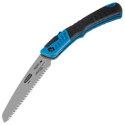 GROSS Пила по дереву Piranha, складная, для кемпинга и сада, 150 мм, 9-10 TPI, подкаленый зуб 3D, двухкомпонентная рукоятка 23616