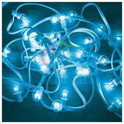 NEON-NIGHT (331-303) LED GALAXY BULB STRING 10М, БЕЛЫЙ ПВХ, 25 ЛАМП*6 LED СИНИЕ, IP65