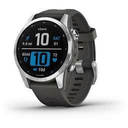 GARMIN Смарт-часы Fenix 7S 1.2" корп.серый рем.черный (010-02539-01)