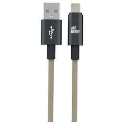 AKSBERRY (6900295500015) X163 Nylon silk USB-A – Lightning, бежевый