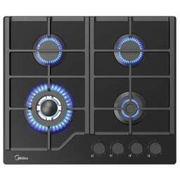 MIDEA Газовая варочная панель MG693TGB, 4 конфорки, закаленное стекло, черный