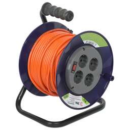 ЭРА Удлинитель силовой RPx-4es-3х0.75-30m (Б0043052) 3x0.75кв.мм 4розет. 30м ПВС 6A катушка оранжевый