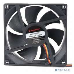 GEMBIRD Вентилятор для корпуса 92x92x25, втулка, 4 pin, провод 30 см (D9225SM-4)