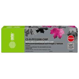 CACTUS Картридж перезаправляемый струйный CS-R-PFI320M-CHIP PFI-320M пурпурный (260мл) для Canon imagePrograf TM-200/200MFP/205/300/300MFP/305 с чипом