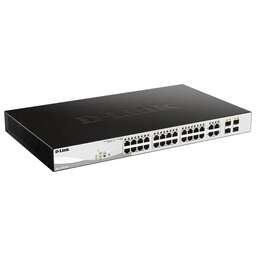 D-LINK Коммутатор DGS-1210-28P/FL1A 28x1Гбит/с 4xКомбо(1000BASE-T/SFP) 24PoE 193W управляемый