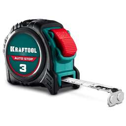 KRAFTOOL AutoStop 3м х 16мм, профессиональная рулетка с автостопом (3412-3-16)