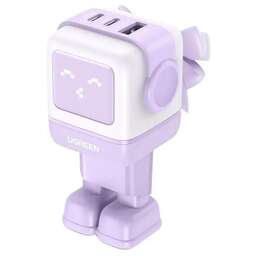 UGREEN Сетевое зарядное устройство CD361, USB-A, 2xUSB-C, 65Вт, 4.5A, фиолетовый [35291]