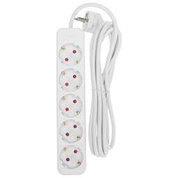 REXANT Удлинитель STANDARD 5 гнезд, 3м, 3х1,0мм², с/з, белый
