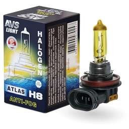 AVS Галогенная лампа ATLAS ANTI-FOG BOX желтый H8.12V.35W. коробка 1шт