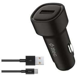 TTEC Автомобильное зарядное устройство SmartCharger 2.4A Car Charger с кабелем USB-C. Цвет: черный