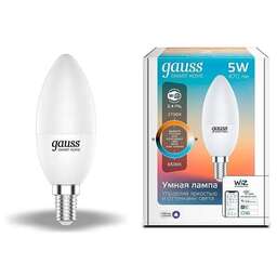GAUSS Умная лампа IoT Smart Home E14 5Вт 470lm Wi-Fi (упак.:1шт) (1110112)