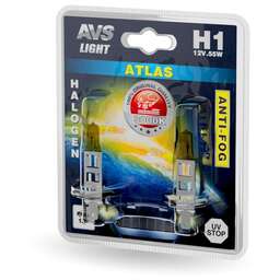 AVS Галогенная лампа /ATLAS ANTI-FOG/желтый H1.12V.55W.блистер 2шт