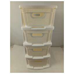 KEEPLEX KL379622048 Ajur с корзинами на колесиках четырехсекционный компакт 37х30х69см белое облако (8746295)