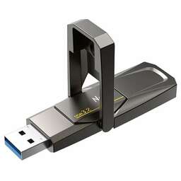 NETAC Флеш-накопитель US5 NT03US5C-256GB-32TA USB3.2 256GB black (zink alloy housing)+TypeC Solid St
