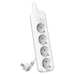 DELI Сетевой фильтр ET435, 3м, белый