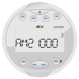 ACV MARINE AMR-801RW морской ресивер круглый/белый/4х40Вт/Bluetooth/USB/SD/FM/AM