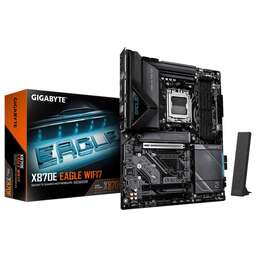 AORUS Материнская плата Gigabyte X870E EAGLE WIFI7 X870, AM5, 4xDDR5, 3*PCI-Ex16, 4*M.2, 1*TypeC, 2*USB3.2Gen2, 8*USB3.2Gen1, 8*USB2.0, 4*SATA3.0, 5G, 2*Type-C(DP), HDMI, ATX, RTL