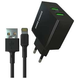 MORE CHOICE (4610196409875) NC11i 2USB 2.4A для Lightning 8-pin Black