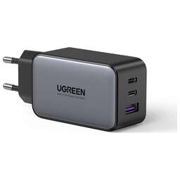 UGREEN Сетевое зарядное устройство CD244 (10335) Nexode 65W USB-A+2*USB-C GaN Tech Fast Charger EU. Цвет: серый