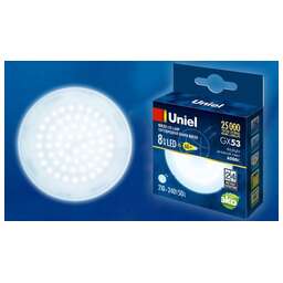 UNIEL (UL-00005312) LED-GX53-8W/6500K/GX53/FR PLZ01WH