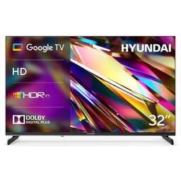 HYUNDAI Телевизор LED 32" H-LED32BS5011 Google TV Frameless Metal черный/черный HD 60Hz DVB-T DVB-T2 DVB-C DVB-S DVB-S2 USB WiFi Smart TV