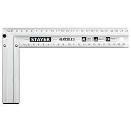 STAYER 250 мм, жесткий столярный угольник, Professional (3432-25)