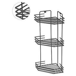 РЫЖИЙ КОТ Полка угловая трёхъярусная 20,5*20,5*52 см (термопластичное покрытие) графит (310870)