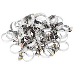 СИБРТЕХ Хомуты нержавеющая сталь, Стандартное болтовое крепление 20-32 мм, 50 штук в упаковке, ширина 9 мм 47580