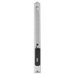 DELI Нож канцелярский E2034 Essential Metal Vivid Mini шир.лез.9мм фиксатор сталь серый