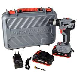 PROFIPOWER E0146 Аккумуляторный бесщеточный шуруповерт MKBL-18BT (18В,Li-ion-2шт, 2.0Ач, 0,8-10мм,40нм,магнитная бита, З/У, в кейсе)