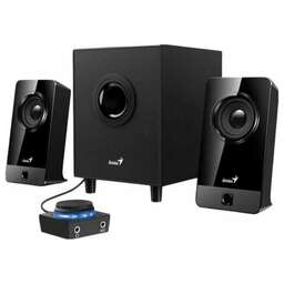 GENIUS Колонки для ПК SW-2.1 300X /10 Вт/сабвуфер 3.5 Вт + сателлиты 3.25 Вт x2/AUX/регулировка громкости/ПДУ/кабель 1.5 м/черный (31730041400)