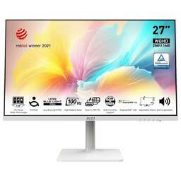 MSI Монитор 27" Modern MD272QXPW белый IPS LED 1ms 16:9 HDMI M/M матовая HAS Piv 400cd 178гр/178гр 2560x1440 100Hz DP Quad 2K (1440p) USB 5.85кг