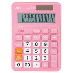 DELI Калькулятор настольный EM210FPINK розовый 12-разр
