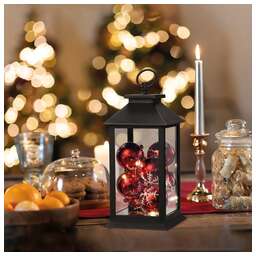 NEON-NIGHT (513-063) Декоративный фонарь с шариками, черный , 14х14х27 см, цвет Теплый