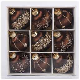 ВОЛШЕБНАЯ СТРАНА Набор шаров SYQB- 0124055, 9шт, 8см цвет коричневый (108512)