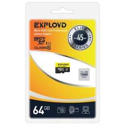 EXPLOYD 64GB microSDXC Class 10 UHS-1 Elite [EX064GCSDXC10UHS-1-ElU1 w]