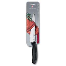 VICTORINOX Нож кухонный Swiss Classic (6.8003.19B) стальной разделочный лезв.190мм прямая заточка черный блистер