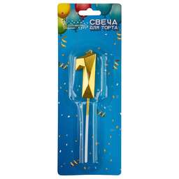 ВОЛШЕБНАЯ СТРАНА Свеча для торта, золото, цифра 1 (107258)