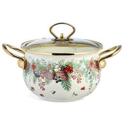 AGNESS 943-083 CELEBRATION эмал. со стекл.крышкой 2.0л 18*11см