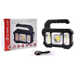 ULTRAFLASH (15194) LED51526 (фонарь акк 4В, черн., 1LED+COB+6xSMD, 3 Вт, 4 реж, Micro USB, бокс)