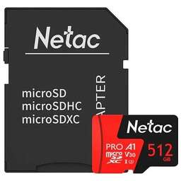 NETAC Флеш карта microSDXC 512GB NT02P500PRO-512G-S P500 Extreme Pro