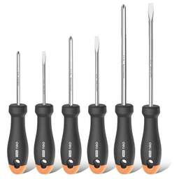 DELI Набор отверток "Home Series Gray" HT1006C 6шт SL5x100+SL6x150+PH1x100+PH2x150, эксклюзивный дизайн, рукоятка из высококачественного софттач пластика